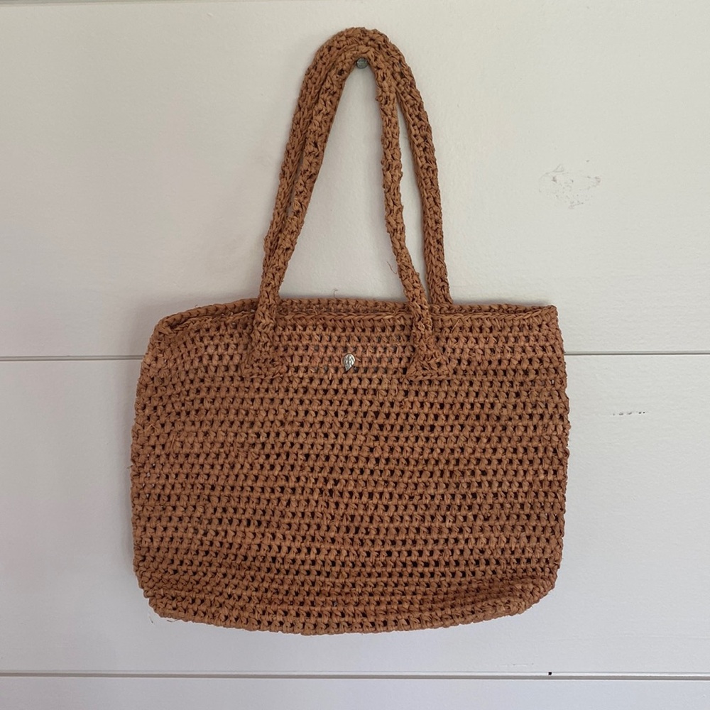 Vintage Hellen Kaminski raffia crochet purse excellent condition. Mini tote!
